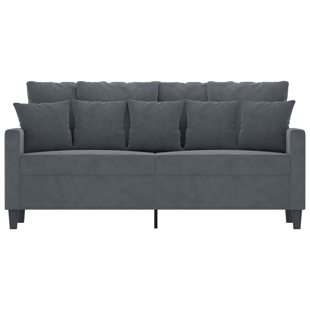 2-personers sofa 140 cm fløjl mørkegrå