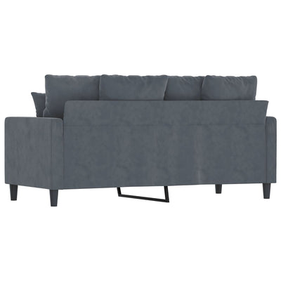 2-personers sofa 140 cm fløjl mørkegrå