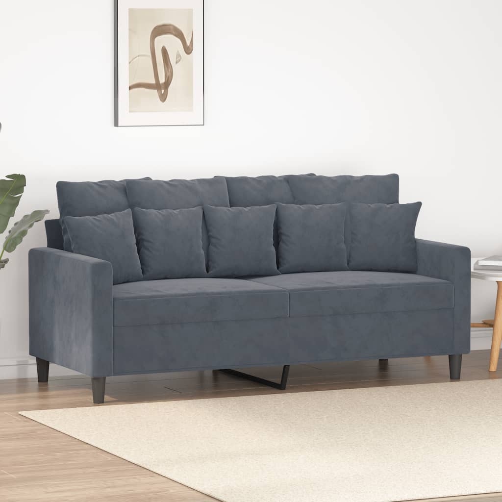 2-personers sofa 140 cm fløjl mørkegrå