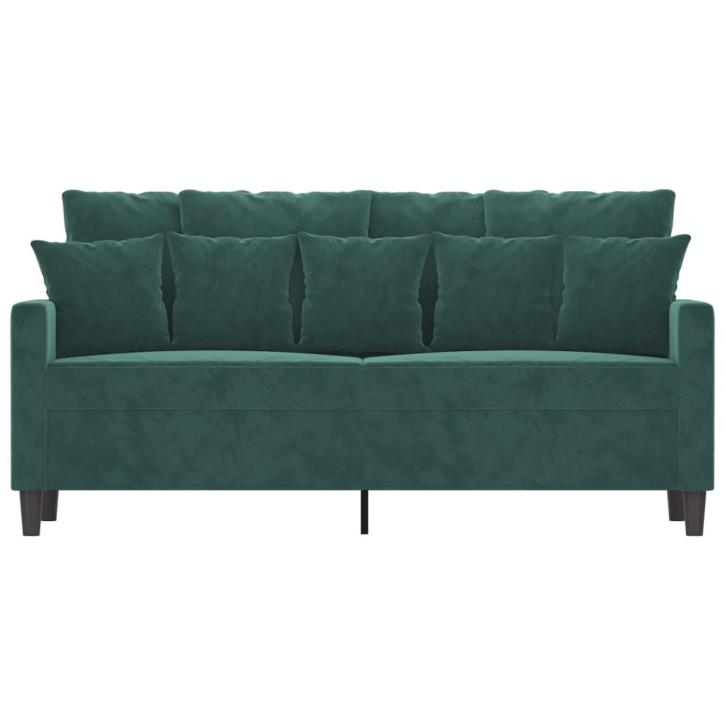 2-personers sofa 140 cm fløjl mørkegrøn