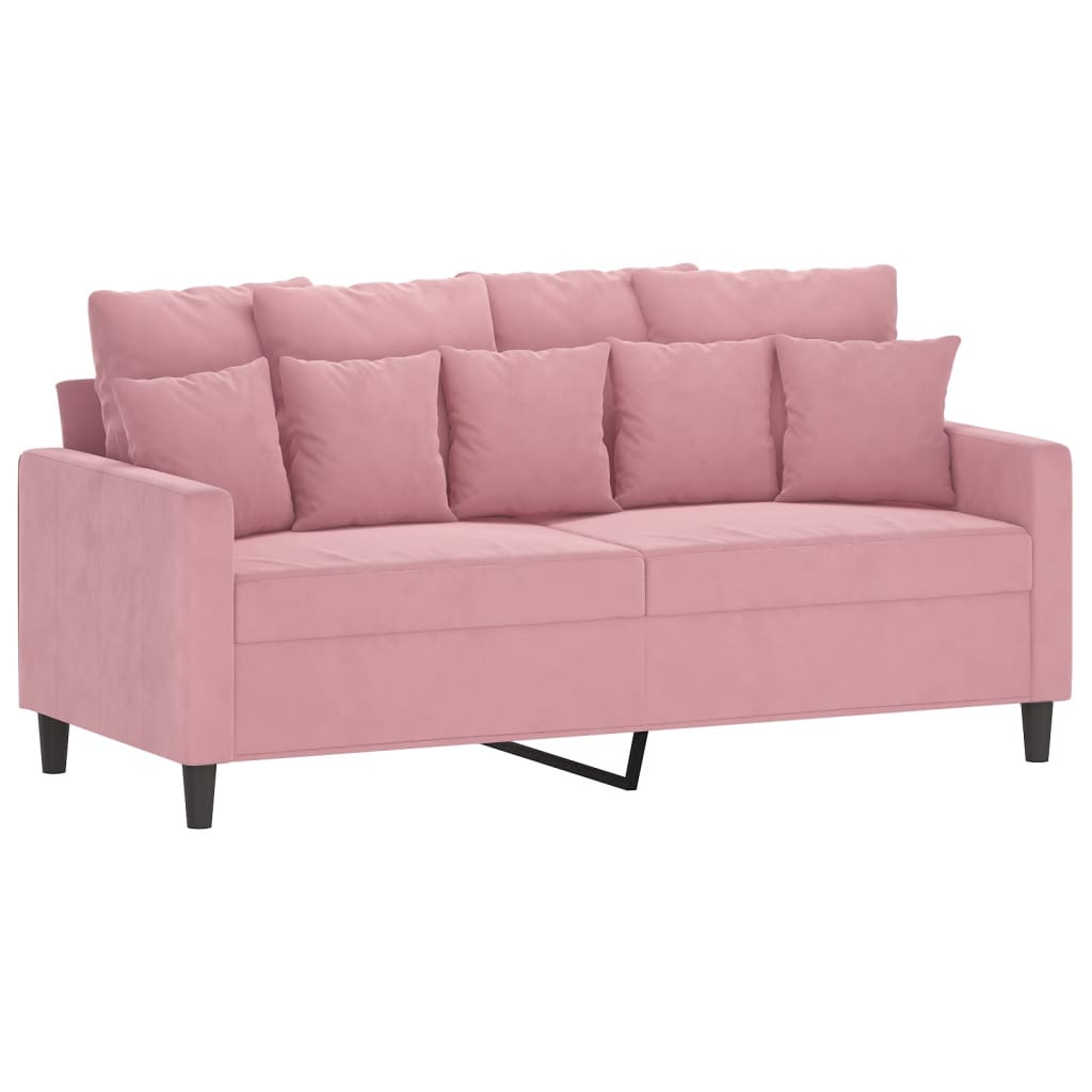 2-personers sofa 140 cm fløjl lyserød