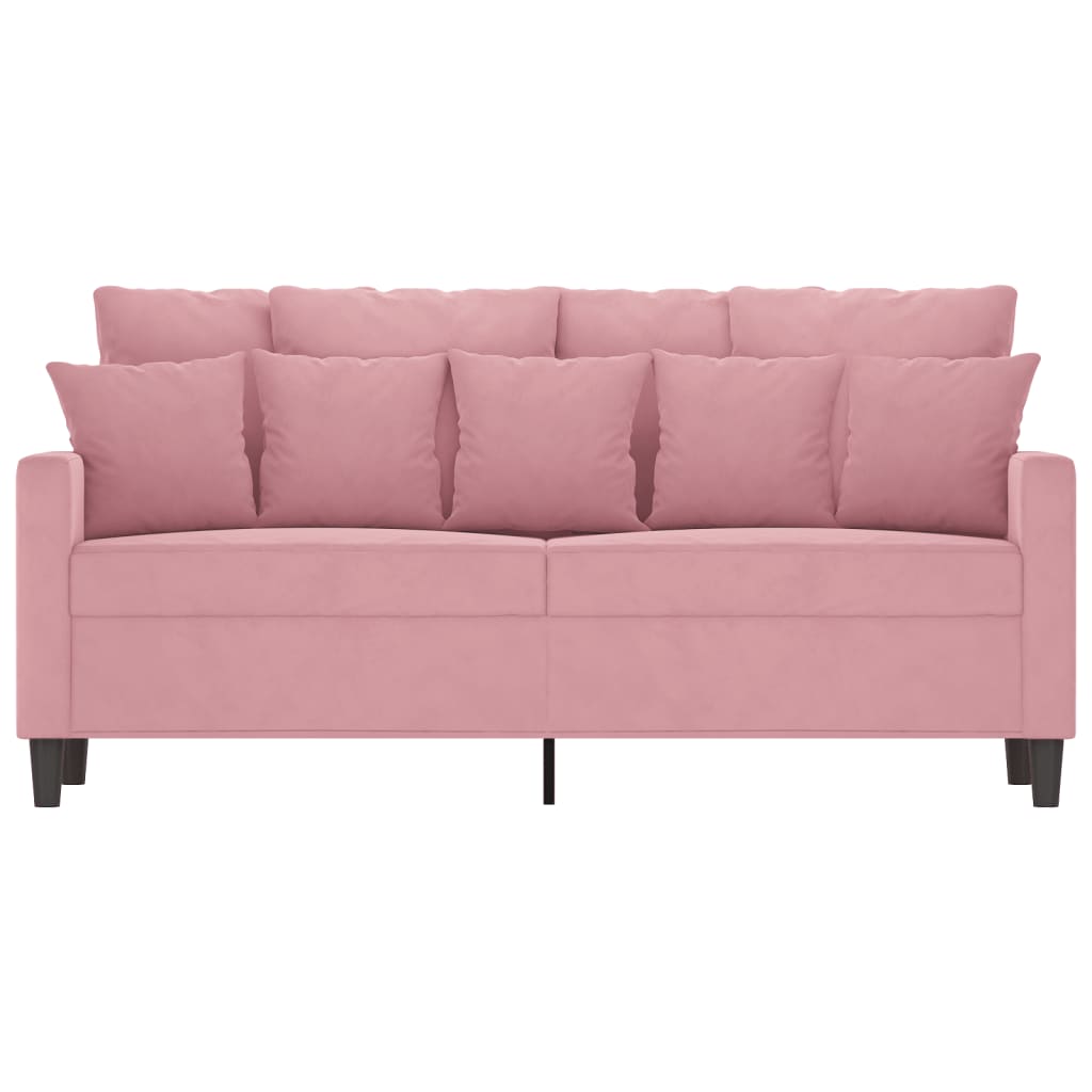 2-personers sofa 140 cm fløjl lyserød