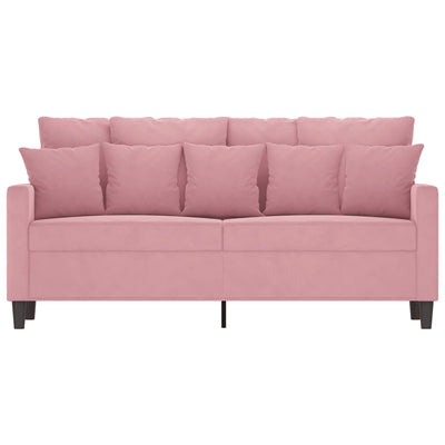 2-personers sofa 140 cm fløjl lyserød