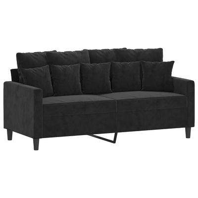 2-personers sofa 140 cm fløjl sort