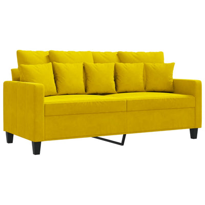 2-personers sofa 140 cm fløjl gul