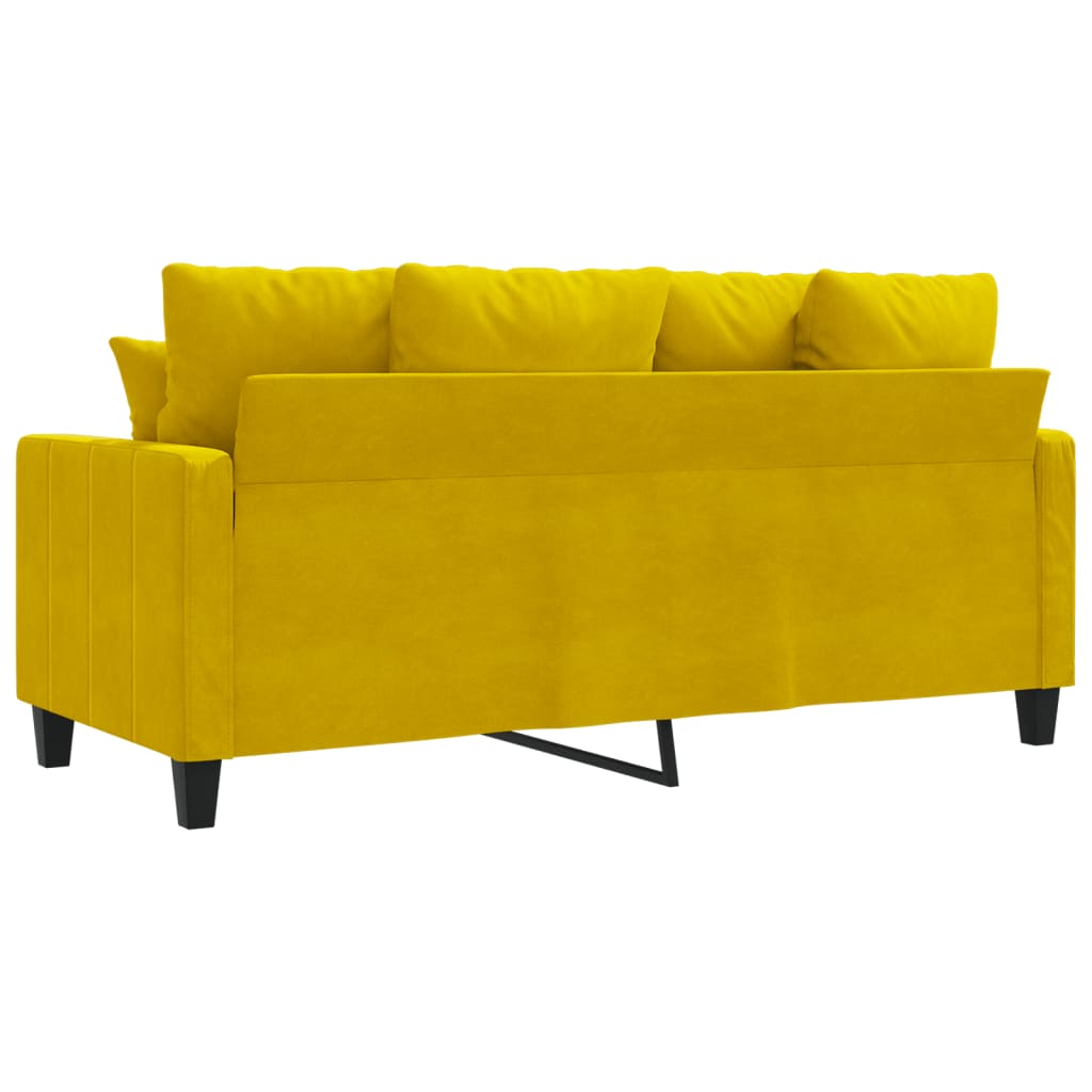 2-personers sofa 140 cm fløjl gul