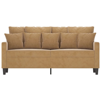 2-personers sofa 140 cm fløjl brun