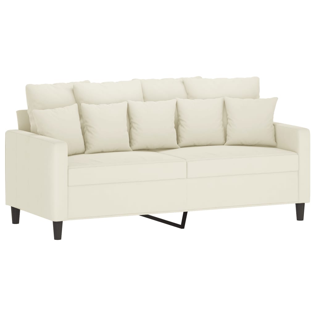 2-personers sofa 140 cm velour cremefarvet