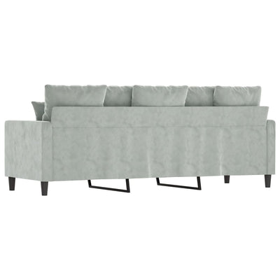 3-personers sofa 180 cm velour lysegrå