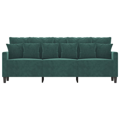 3-personers sofa 180 cm fløjl mørkegrøn