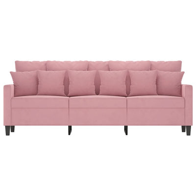 3-personers sofa 180 cm fløjl lyserød