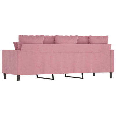 3-personers sofa 180 cm fløjl lyserød