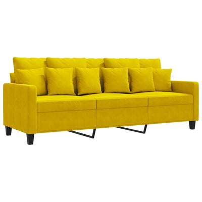 3-personers sofa 180 cm velour gul