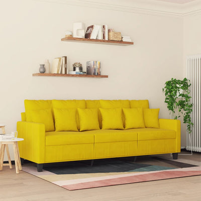 3-personers sofa 180 cm velour gul