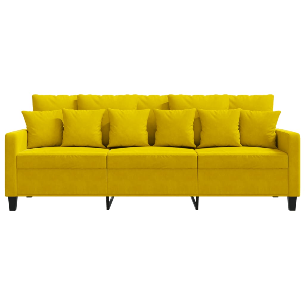 3-personers sofa 180 cm velour gul