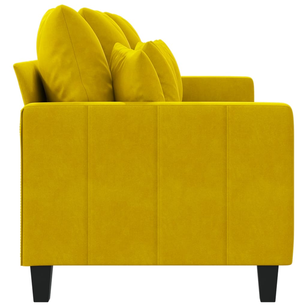 3-personers sofa 180 cm velour gul