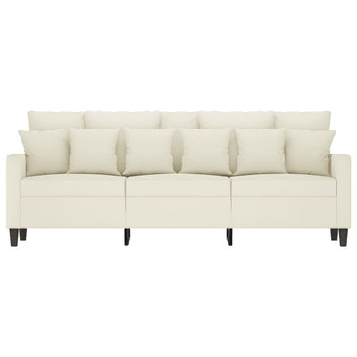 3-personers sofa 180 cm fløjl cremefarvet