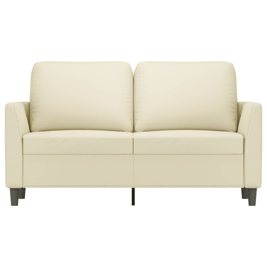 2-personers sofa 120 cm kunstlæder cremefarvet