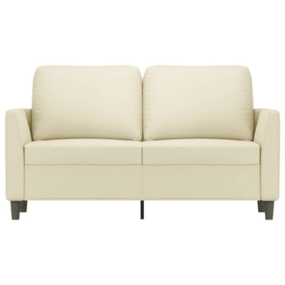 2-personers sofa 120 cm kunstlæder cremefarvet