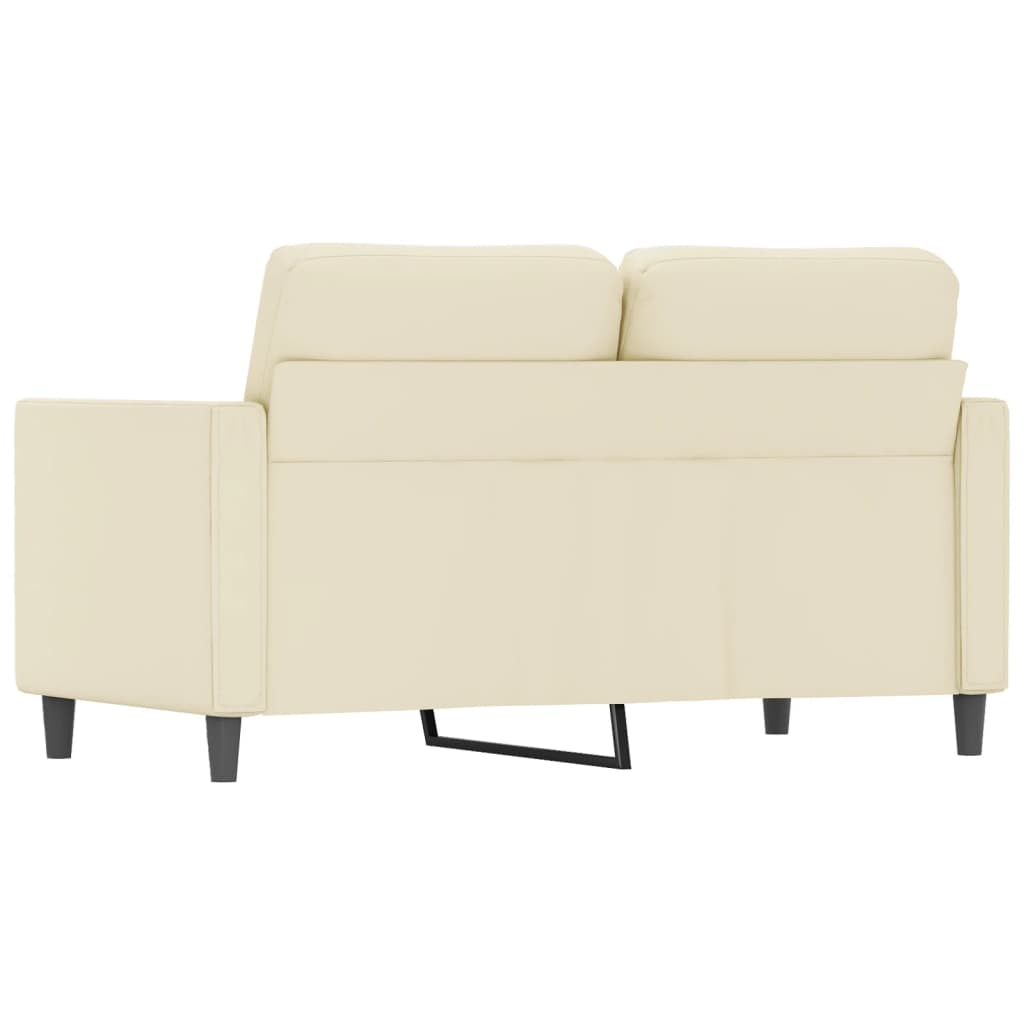 2-personers sofa 120 cm kunstlæder cremefarvet