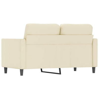 2-personers sofa 120 cm kunstlæder cremefarvet