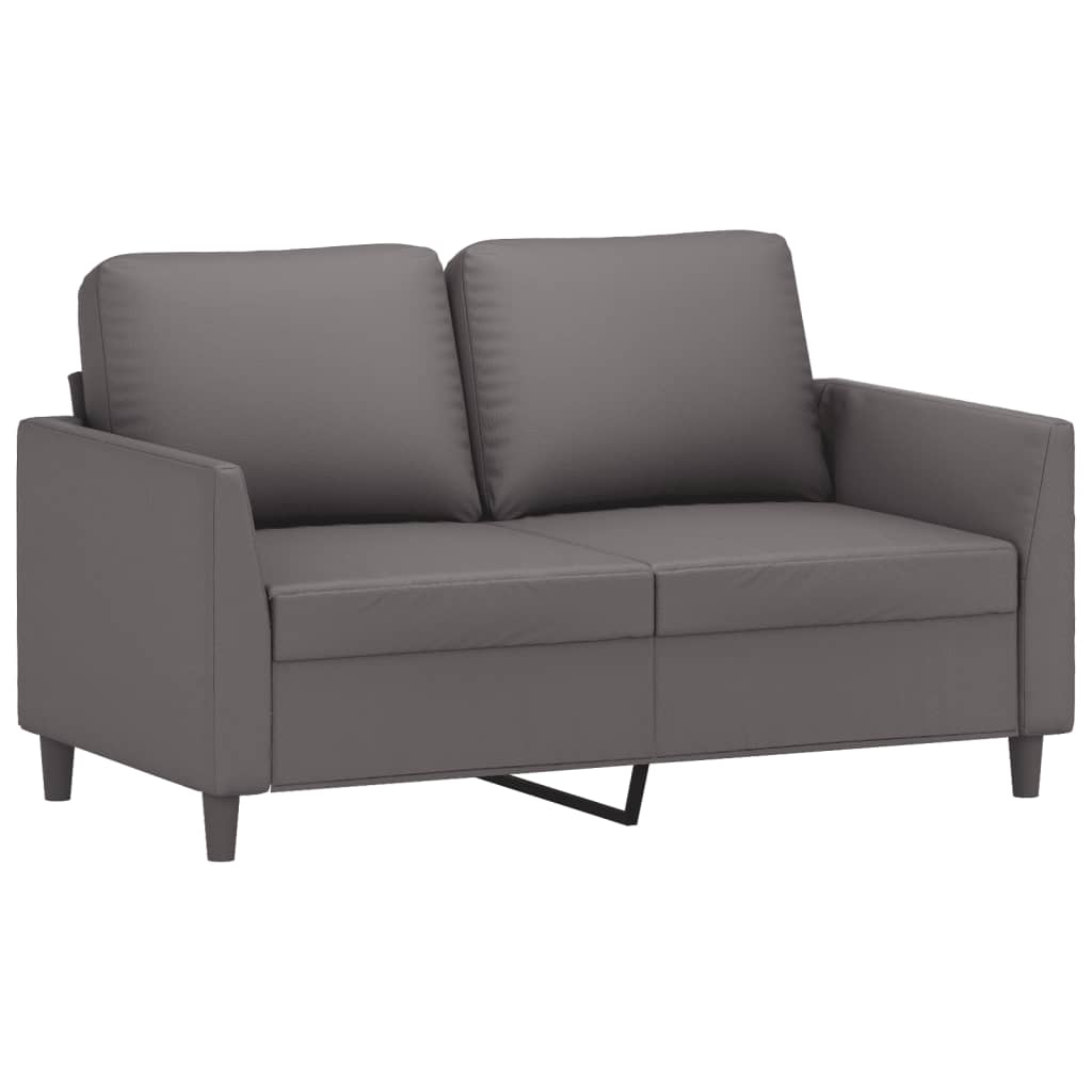 2-personers sofa 120 cm kunstlæder grå