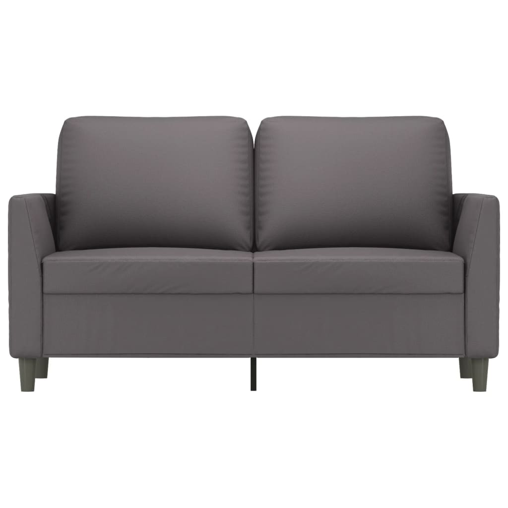 2-personers sofa 120 cm kunstlæder grå