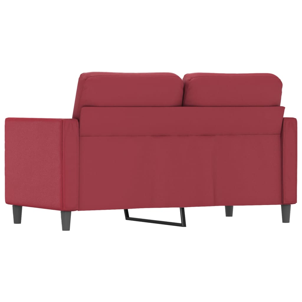 2-personers sofa 120 cm kunstlæder vinrød