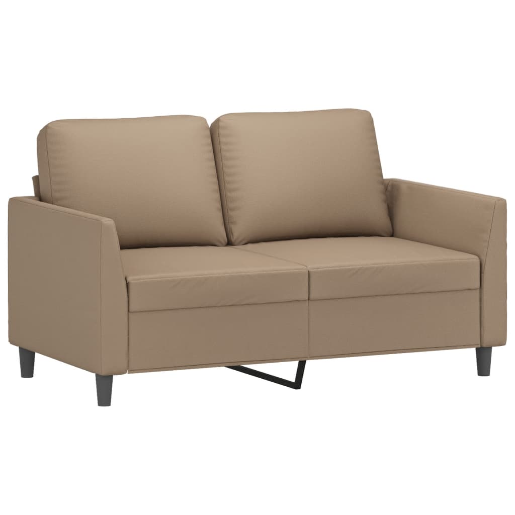 2-personers sofa 120 cm kunstlæder cappuccino