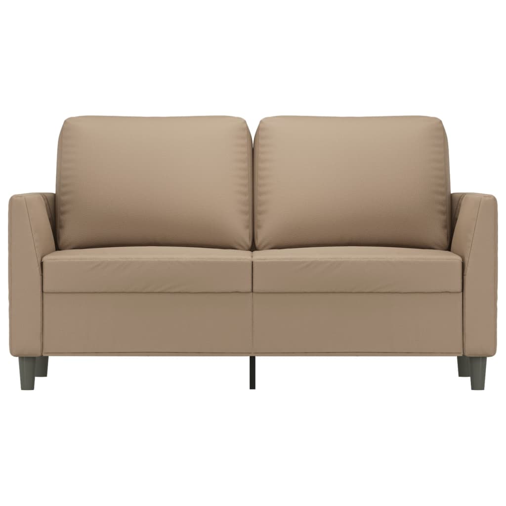 2-personers sofa 120 cm kunstlæder cappuccino