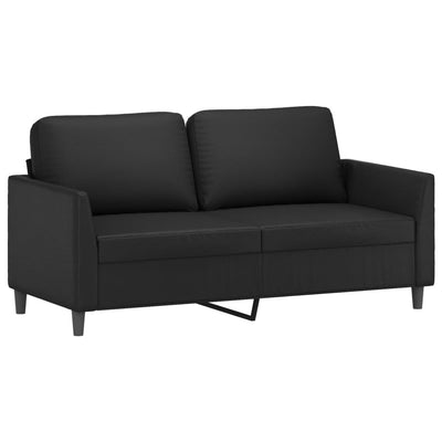 2-personers sofa 140 cm kunstlæder sort