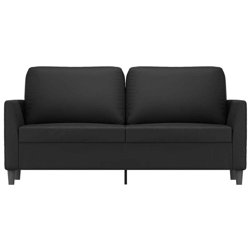 2-personers sofa 140 cm kunstlæder sort