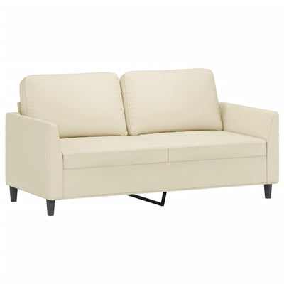 2-personers sofa 140 cm kunstlæder cremefarvet