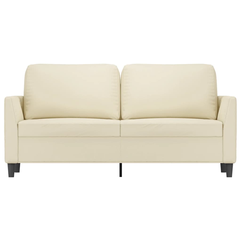 2-personers sofa 140 cm kunstlæder cremefarvet