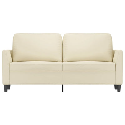 2-personers sofa 140 cm kunstlæder cremefarvet