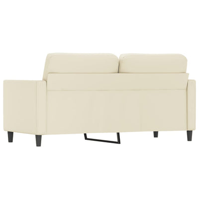 2-personers sofa 140 cm kunstlæder cremefarvet