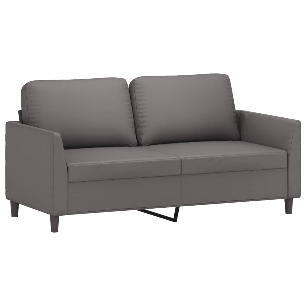 2-personers sofa 140 cm kunstlæder grå