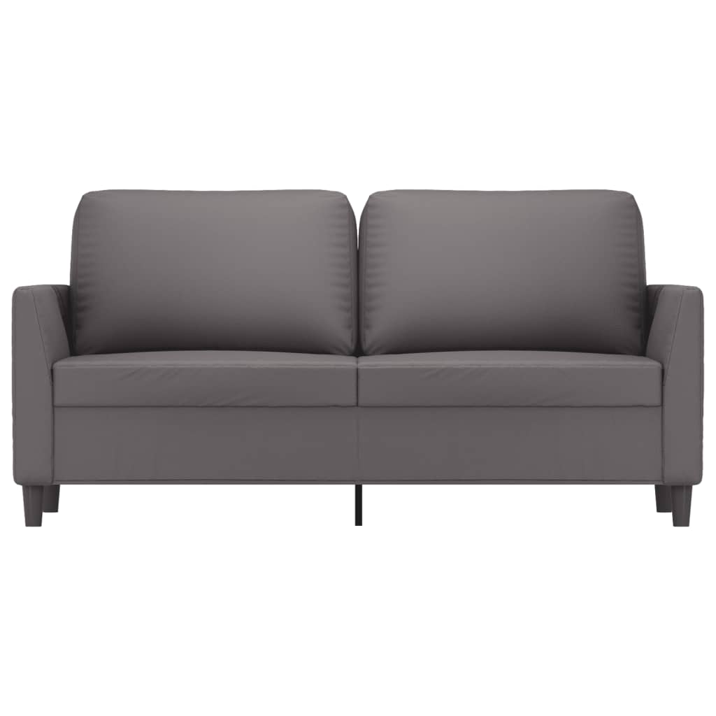 2-personers sofa 140 cm kunstlæder grå