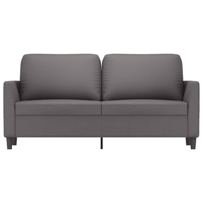 2-personers sofa 140 cm kunstlæder grå