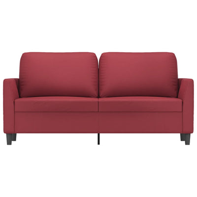 2-personers sofa 140 cm kunstlæder vinrød