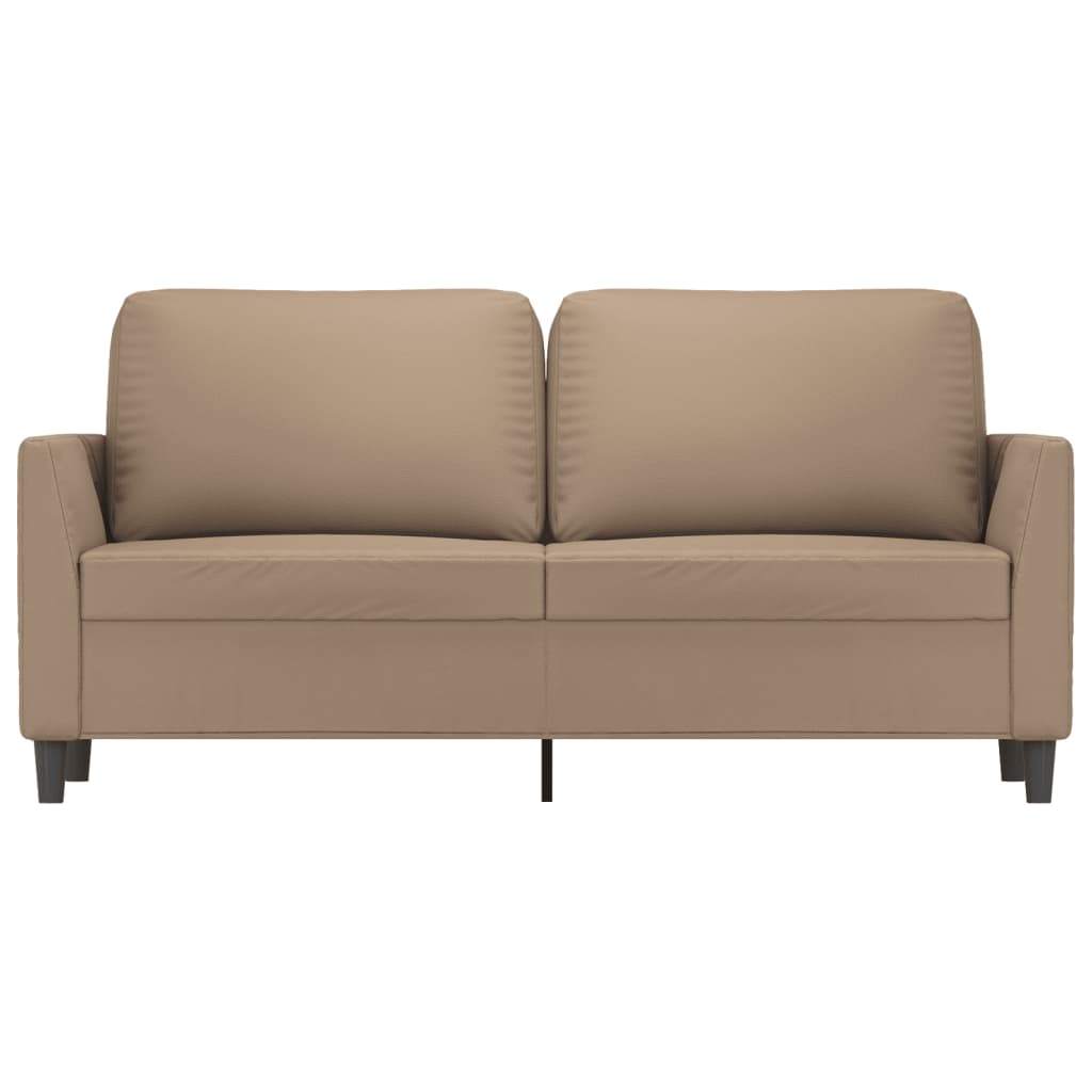 2-personers sofa 140 cm kunstlæder cappuccino