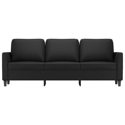 3-personers sofa 180 cm kunstlæder sort