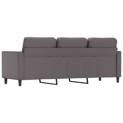 3-personers sofa 180 cm kunstlæder grå