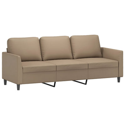 3-personers sofa 180 cm kunstlæder cappuccino