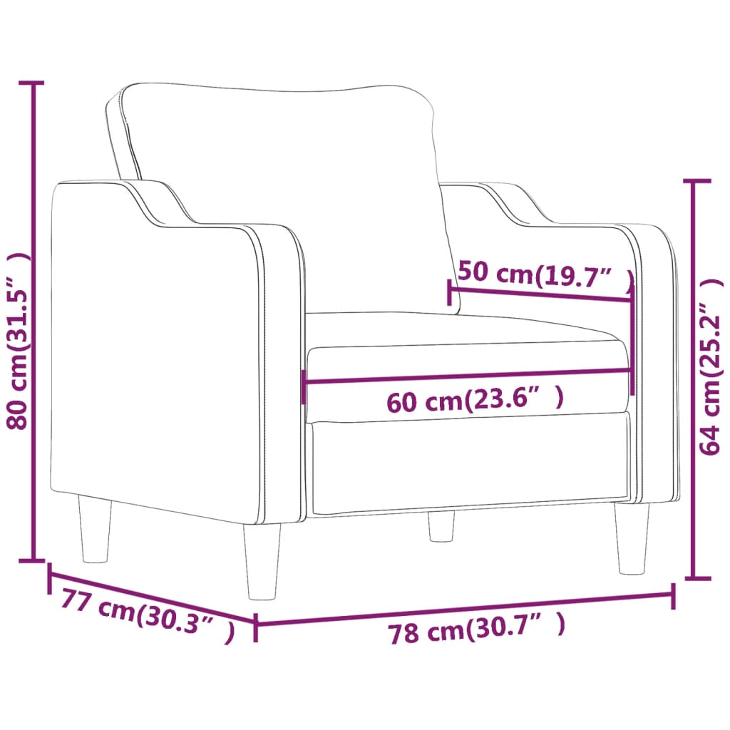 lænestol 60 cm stof mørkegrå