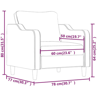 lænestol 60 cm stof cremefarvet