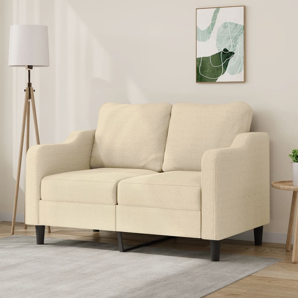 2-personers sofa 120 cm stof cremefarvet