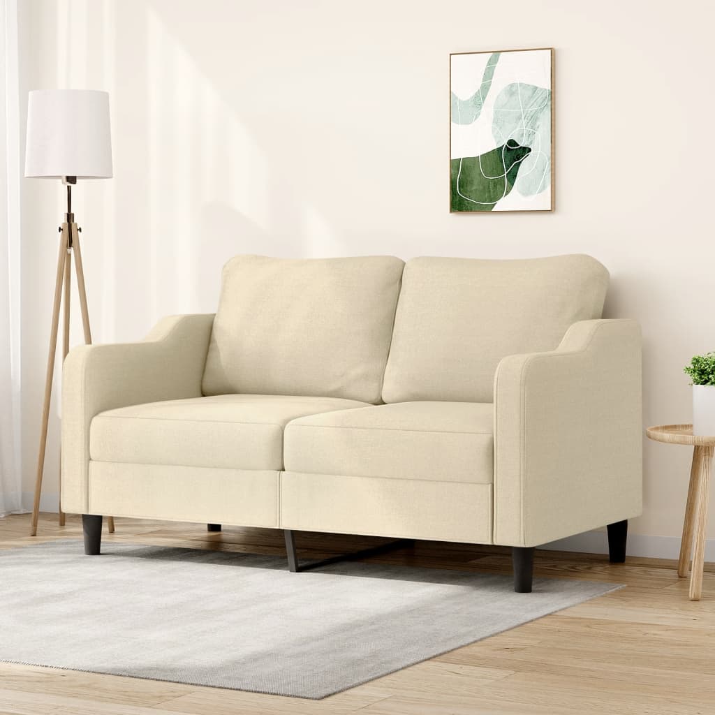 2-personers sofa 140 cm stof cremefarvet