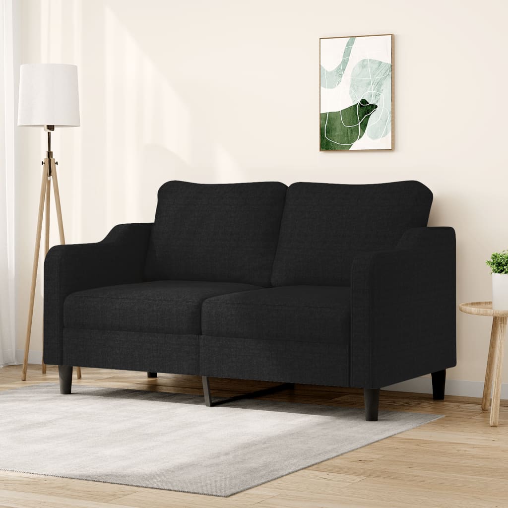 2-personers sofa 140 cm stof sort