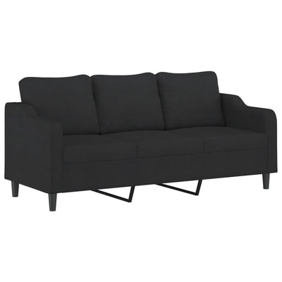 3-personers sofa 180 cm stof sort